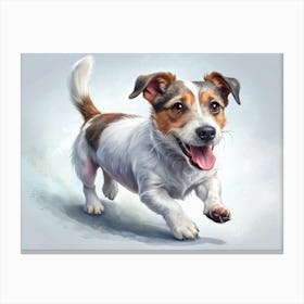 Playful Jack Russell Terrier Running Canvas Print