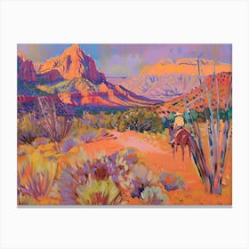 Cowboy Painting Zion National Park Utah 6 Canvas Print