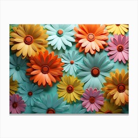 Paper Flowers Background Canvas Print