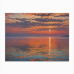 Sunset Over The Lake Canvas Print