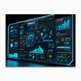 Futuristic Ai Interface Illustration Showcasing An Array Of Financial Data Analytics Screen Filled 2 1 Toile