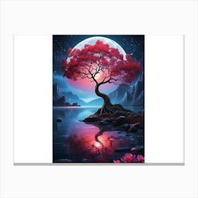 Tree In The Moonlight Canvas Print