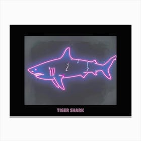 Pink Tiger Neon Shark 6 Poster Canvas Print