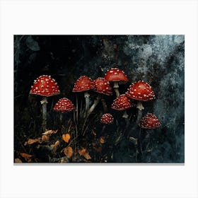 Mushrooms In The Forest 3 Canvas Print