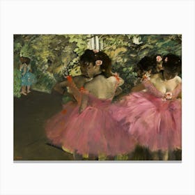Ballerinas In Pink, Edgar Degas Canvas Print