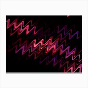 Abstract Wavy Lines in Pink and Purple Canvas Print