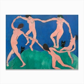 Le Dance, Dancers, Matisse Inspired  Cats  Canvas Print