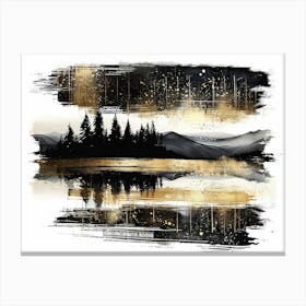 Gold And Black Painting 6 Canvas Print