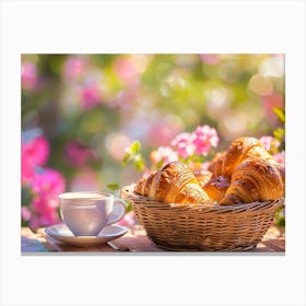 Coffee And Croissants Canvas Print