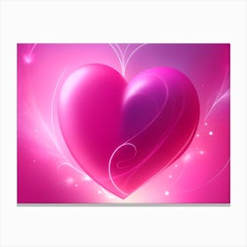 A Glowing Pink Heart Vibrant Horizontal Composition 56 Canvas Print