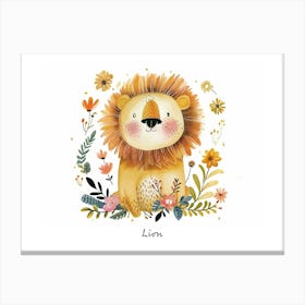Little Floral Lion 3 Poster Canvas Print