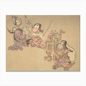 Night Parade of A Hundred Demons Kawanabe Kyosai Vintage Japanese Woodblock Print Yokai 12 Canvas Print