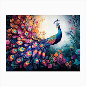 Peacock Painting 24 Canvas Print