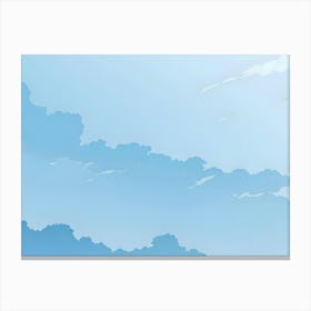 Soft Blue Sky With White Clouds Canvas Print