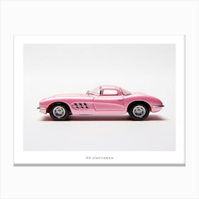 Toy Car 55 Corvette Pink Poster Canvas Print
