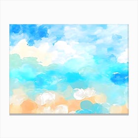 Abstract Beach Watercolor Painting Canvas Print