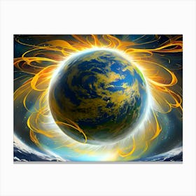 Earth In Space Canvas Print