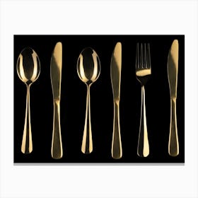 Gold Cutlery Canvas Print