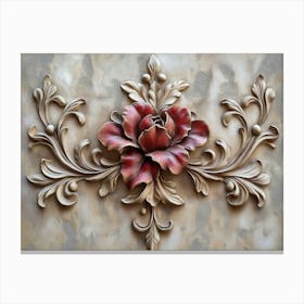 Texture Background Artwork with Baroque Element Canvas Print