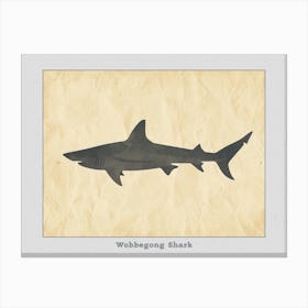 Wobbegong Shark Silhouette 1 Poster Canvas Print