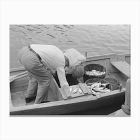 Untitled Photo, Possibly Related To Unloading Oysters From Small Boats, Olga, Louisiana By Russell Lee Canvas Print