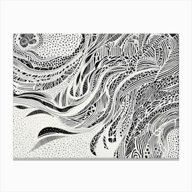 Abstract Ink Drawing Canvas Print