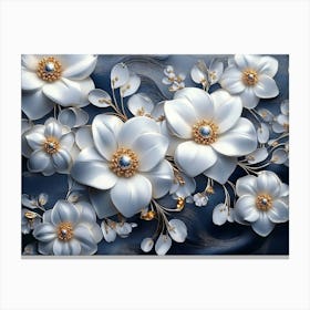 White Flowers 30 Canvas Print