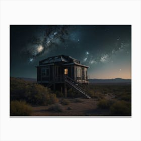 Cabin In The Desert Canvas Print