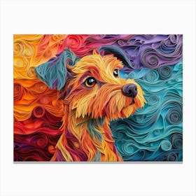 Irish Terrier Paper Quilling Dog Portrait II Canvas Print