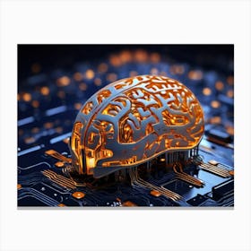 Brain On A Circuit Board 1 Canvas Print