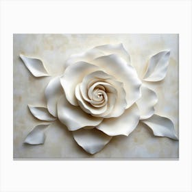 White Rose Wall Art 2 Canvas Print