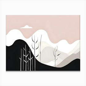 Black And White Landscape 1 Canvas Print