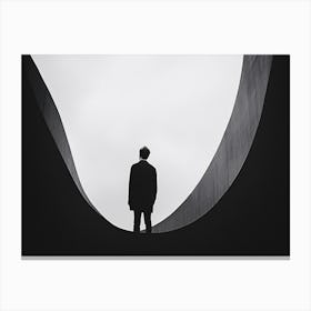 Man Standing On A Bridge Canvas Print