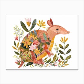 Little Floral Armadillo 1 Canvas Print