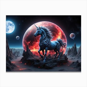 Unicorn on Alien Planet Canvas Print