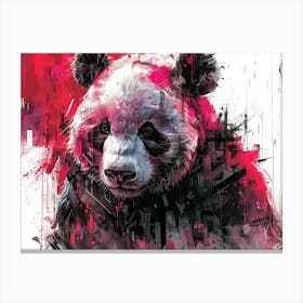 Panda, Illustration, Cyberpunk, Dark, Ink Painting, Super Complex Details Stampe su tela