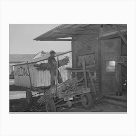 Farmer Unloading A Trailer Of Corn At Feed Mill, Taylor, Texas By Russell Lee Canvas Print