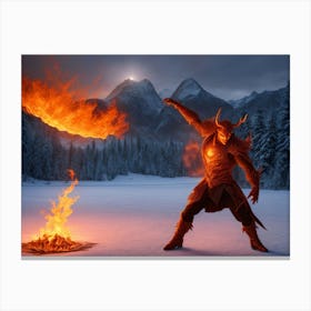 Flaming Demon Canvas Print