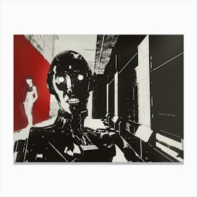 Creepy Disappointed Robot Canvas Print