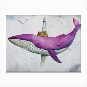 Purple Whale Canvas Print