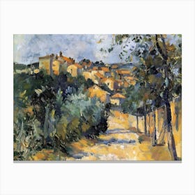 Majestic Village Painting Inspired By Paul Cezanne Canvas Print