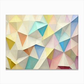 Pastel Abstract Triangles Poly Colors Geometric 1 Canvas Print