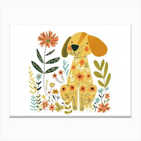 Little Floral Dog 1 Canvas Print