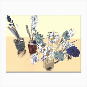 Soft Floral And Potted Hyancinths Canvas Print