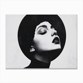 Black And White Portrait Of A Woman 3 Canvas Print