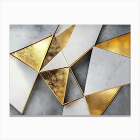 Abstract Gold Triangles Canvas Print