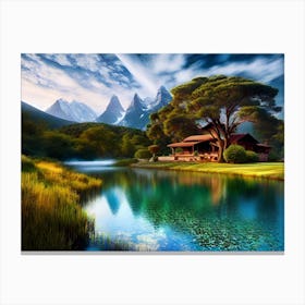 House By The Lake Canvas Print