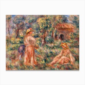 Girls In A Landscape (1918), Pierre Auguste Renoir Canvas Print