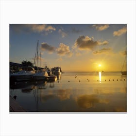 Sunset At The Marina 1 Canvas Print