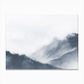Misty Mountains Bluish Gray Canvas Print
